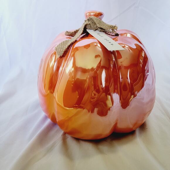Rae Dunn Orange Iridescent Luster Pumpkin Birdhouse Fall Autumn Halloween Decor - Picture 6 of 12